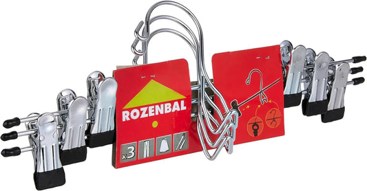 Metal Clothes Hangers with Silver Clip - Pack of 3