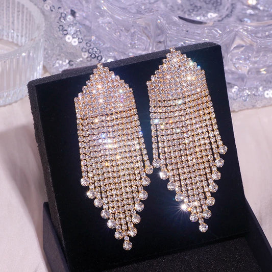 Dazzling Waterfall Rhinestone Earrings – Make Every Move Sparkle