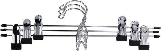 Metal Clothes Hangers with Silver Clip - Pack of 3