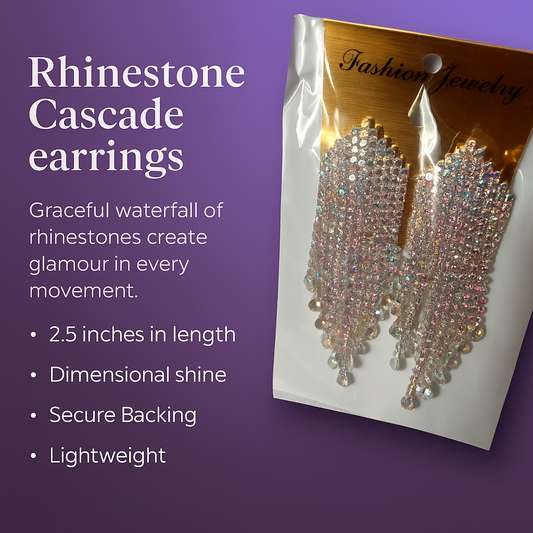 Dazzling Waterfall Rhinestone Earrings – Make Every Move Sparkle