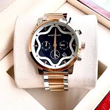 Montblanc Watch For Men* Unique Stylish Dial Silvergold & Black Color Material: Stainless Steel Movement Quartz’s